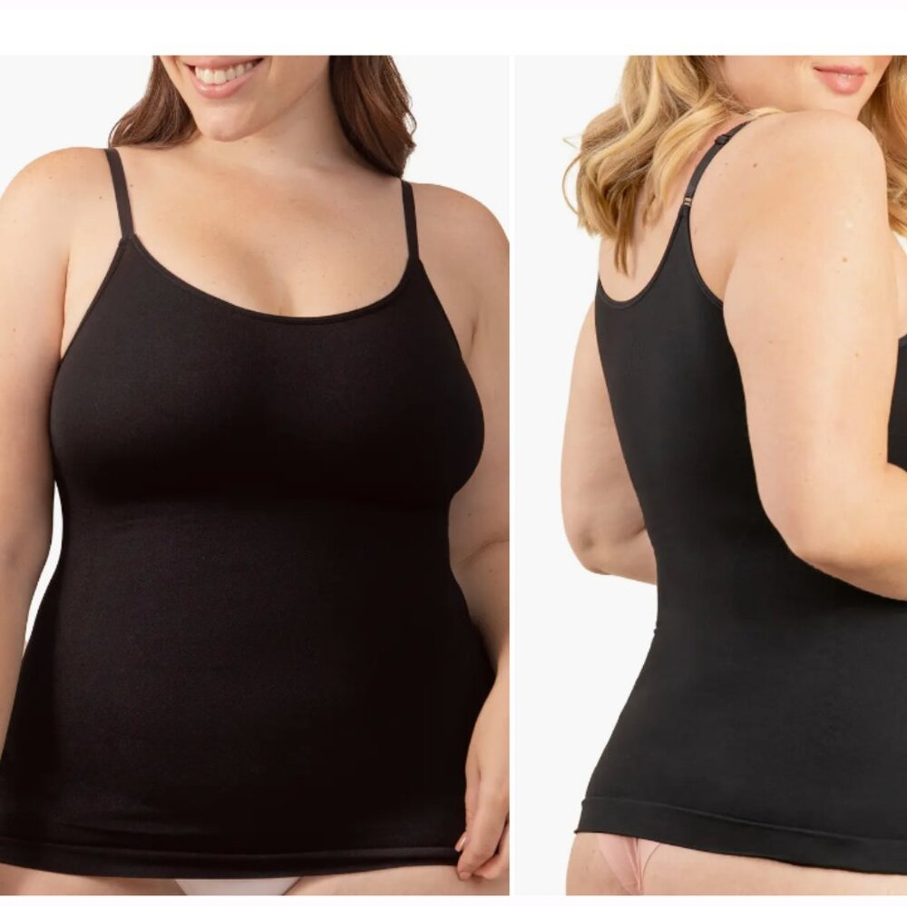 NWT Shapermint All Day Every Day Scoop Neck Cami Top Black Women's S 2/4